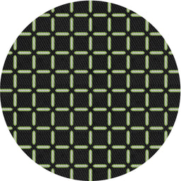 Round Machine Washable Transitional Black Rug, wshpat2463