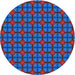 Round Machine Washable Transitional Blue Rug, wshpat2465