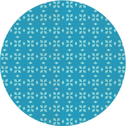 Round Machine Washable Transitional Bright Turquoise Blue Rug, wshpat2466