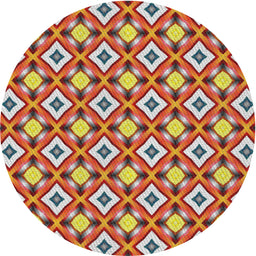 Round Machine Washable Transitional Brown Rug, wshpat2467