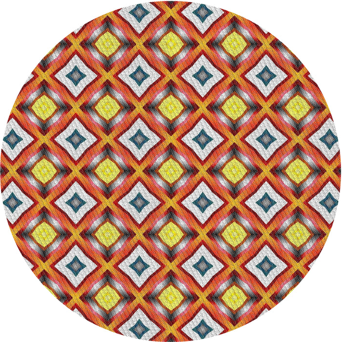 Round Machine Washable Transitional Brown Rug, wshpat2467