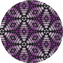 Round Machine Washable Transitional Purple Rug, wshpat2468