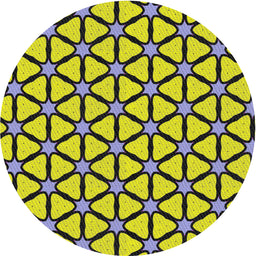 Round Patterned Charcoal Gray Novelty Rug, pat2469