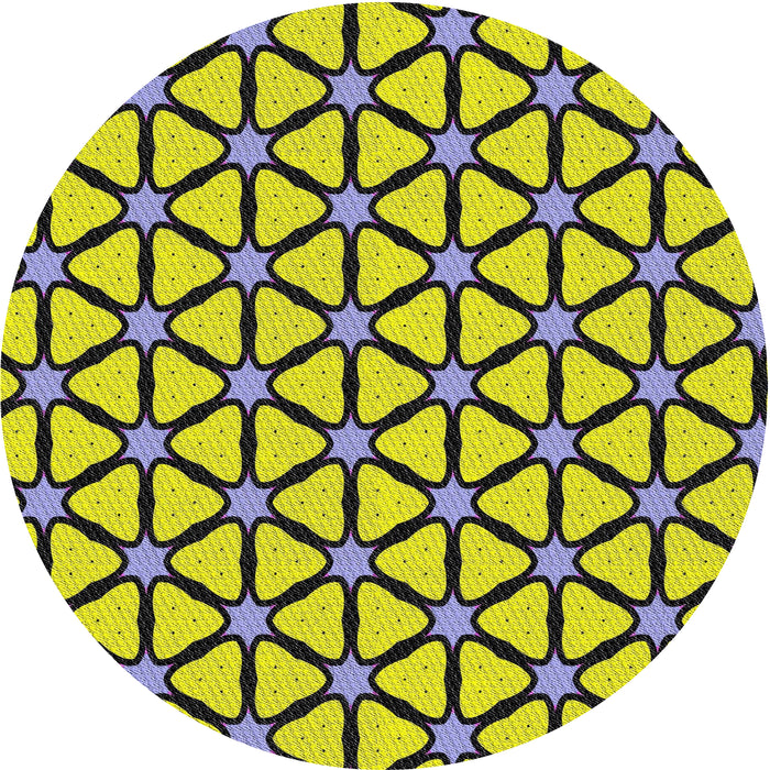 Round Patterned Charcoal Gray Novelty Rug, pat2469