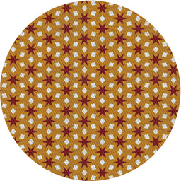 Round Machine Washable Transitional Mahogany Brown Rug, wshpat2470