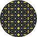 Round Patterned Black Novelty Rug, pat2471