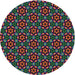 Round Patterned Forest Green Novelty Rug, pat2472