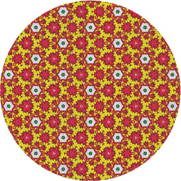 Round Machine Washable Transitional Red Rug, wshpat2475