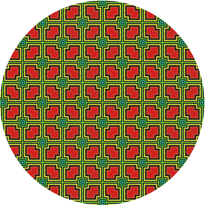 Round Machine Washable Transitional Pistachio Green Rug, wshpat2476