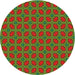 Round Patterned Pistachio Green Novelty Rug, pat2476