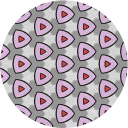 Round Machine Washable Transitional Periwinkle Pink Rug, wshpat2477