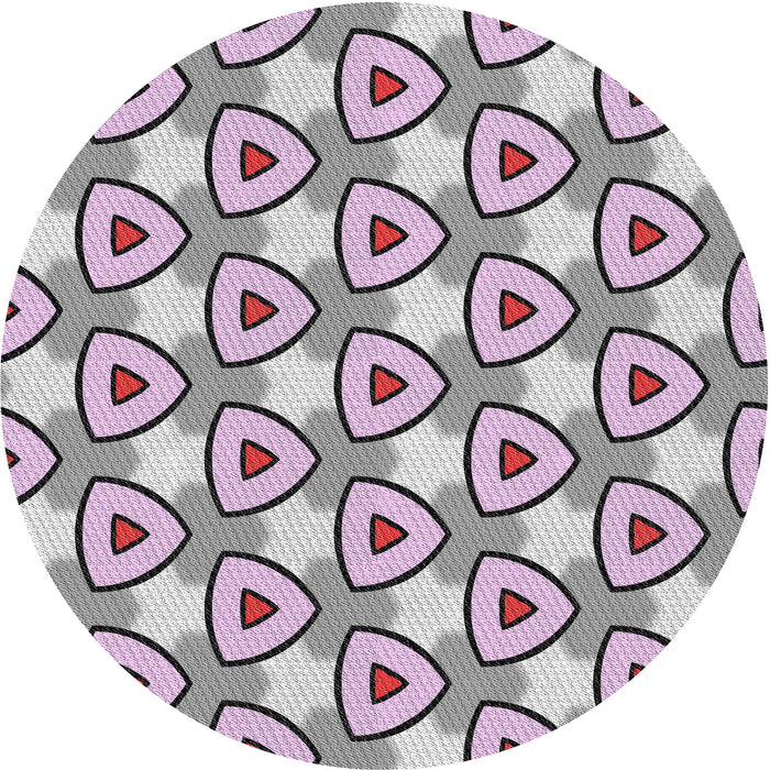 Round Patterned Pink Novelty Rug, pat2477
