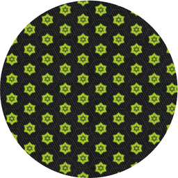 Round Patterned Black Novelty Rug, pat2478