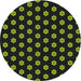 Round Patterned Black Novelty Rug, pat2478