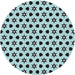 Round Patterned Electric Blue Novelty Rug, pat2479