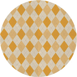 Round Patterned Khaki Gold Novelty Rug, pat247