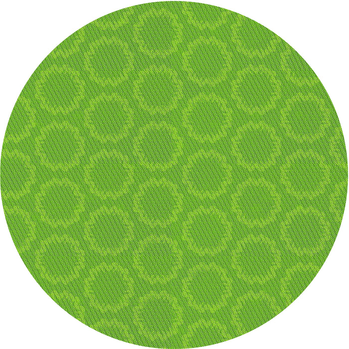 Round Patterned Green Novelty Rug, pat2480
