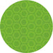 Round Patterned Green Novelty Rug, pat2480