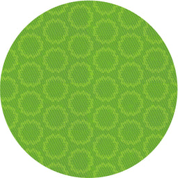 Round Machine Washable Transitional Green Rug, wshpat2480