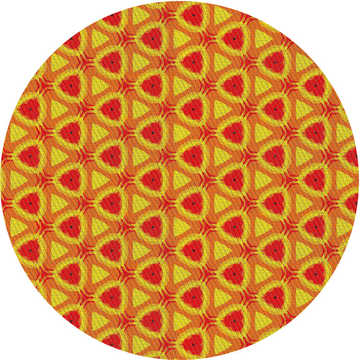 Round Patterned Deep Yellow Novelty Rug, pat2483