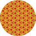 Round Patterned Deep Yellow Novelty Rug, pat2483