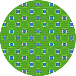 Round Patterned Emerald Green Novelty Rug, pat2484