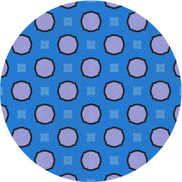 Round Patterned Blue Novelty Rug, pat2485