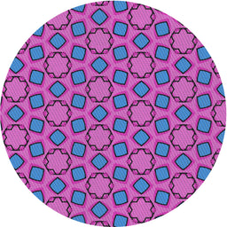 Round Patterned Violet Red Pink Modern Rug, pat2486