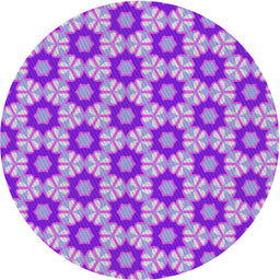 Round Machine Washable Transitional Bright Lilac Purple Rug, wshpat2488