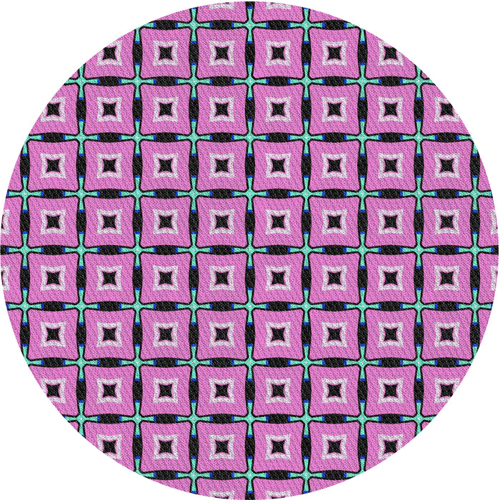 Round Patterned Bright Lilac Purple Novelty Rug, pat2492