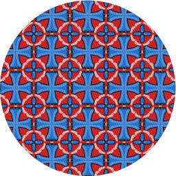 Round Machine Washable Transitional Iceberg Blue Rug, wshpat2493