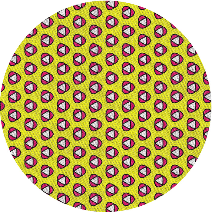 Round Patterned Chestnut Brown Novelty Rug, pat2494