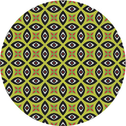 Round Machine Washable Transitional Charcoal Black Rug, wshpat2497