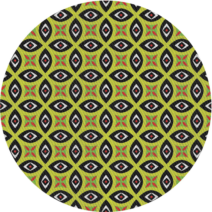 Round Machine Washable Transitional Charcoal Black Rug, wshpat2497