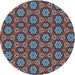 Round Patterned Purple Lily Purple Novelty Rug, pat2499