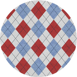 Round Patterned Pale Blue Novelty Rug, pat249