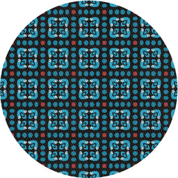 Round Machine Washable Transitional Blue Ivy Blue Rug, wshpat2500