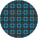 Round Machine Washable Transitional Blue Ivy Blue Rug, wshpat2500