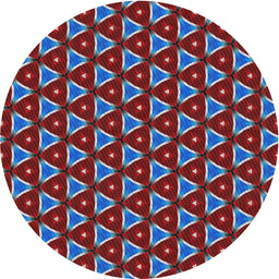 Round Patterned Slate Blue Grey Novelty Rug, pat2501