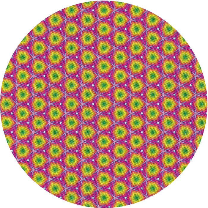 Round Machine Washable Transitional Pink Rug, wshpat2502