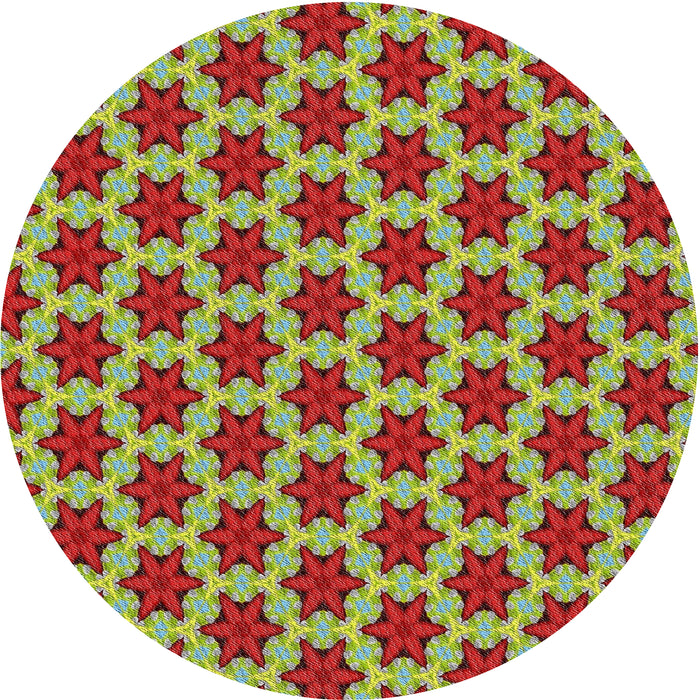 Round Machine Washable Transitional Avocado Green Rug, wshpat2503