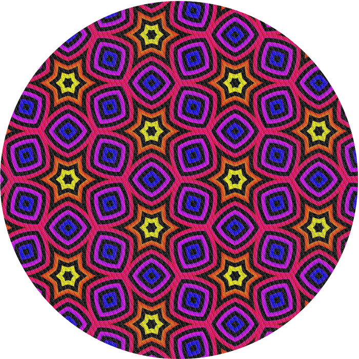Round Patterned Purple Modern Rug, pat2505