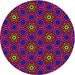 Round Patterned Purple Modern Rug, pat2505