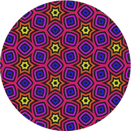 Round Machine Washable Transitional Purple Rug, wshpat2505