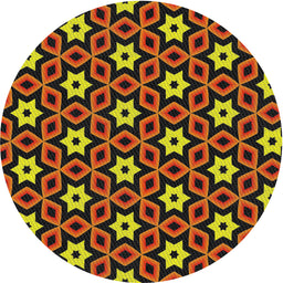 Round Machine Washable Transitional Caramel Brown Rug, wshpat2506