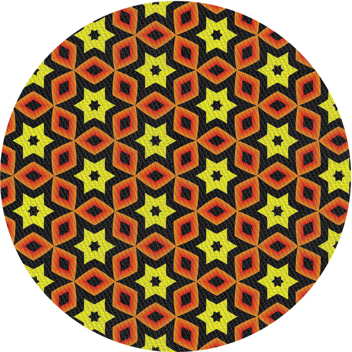 Round Machine Washable Transitional Caramel Brown Rug, wshpat2506