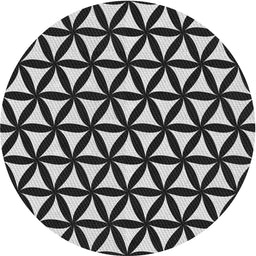 Round Machine Washable Transitional Silver Gray Rug, wshpat2509