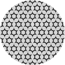 Round Patterned Gray Novelty Rug, pat2510