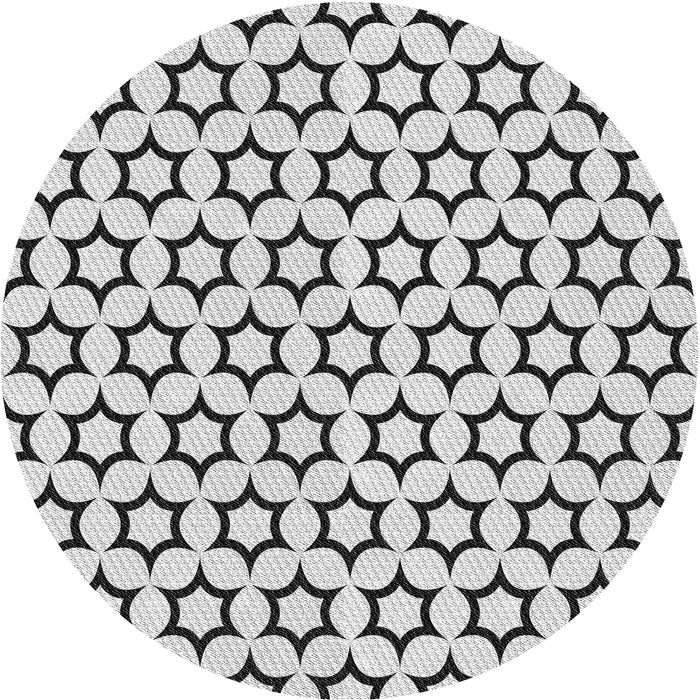 Round Patterned Gray Novelty Rug, pat2510