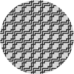 Round Machine Washable Transitional Platinum Gray Rug, wshpat2514